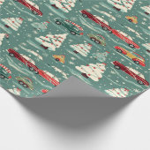 Oldtimer durch Weihnachtsbäume Geschenkpapier (Ecke)