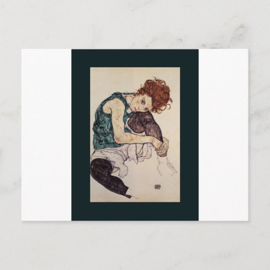 Oldtimer Egon Schiele Österreichische Malerin 1917 Postkarte (Vorderseite)