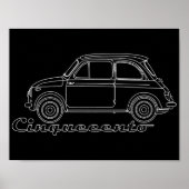 Oldtimer Fiat Cinquecento Der PUCH 500 Poster (Vorne)