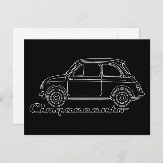 Oldtimer Fiat Cinquecento Der PUCH 500 Postkarte (Vorne/Hinten)