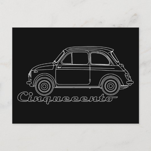 Oldtimer Fiat Cinquecento Der PUCH 500 Postkarte (Vorderseite)