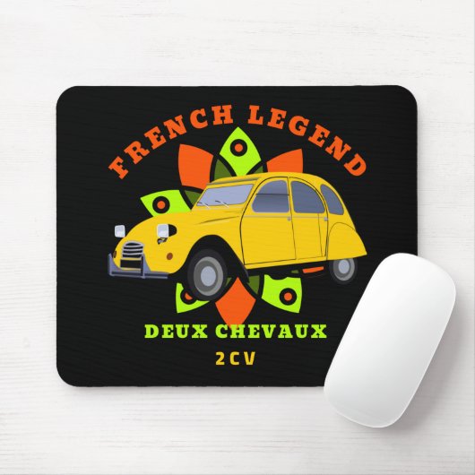 Oldtimer Französische Legende 2cv Deux Chevaux Mousepad (Mit Mouse)