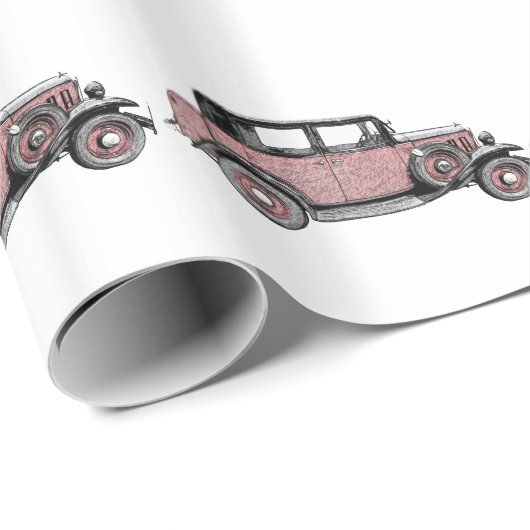 Oldtimer Geschenkpapier (Rolleneckpunkt)