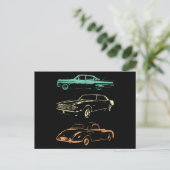 Oldtimer - Grafik Retro der 80er & 90er Postkarte (Stehend Vorderseite)