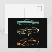 Oldtimer - Grafik Retro der 80er & 90er Postkarte (Vorne/Hinten)