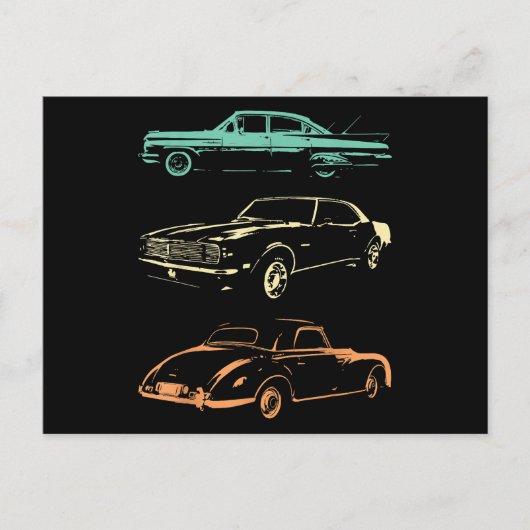 Oldtimer - Grafik Retro der 80er & 90er Postkarte (Vorderseite)