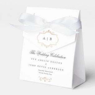 Oldtimer-Hochzeitgast mit Gold-Wappen Geschenkschachtel