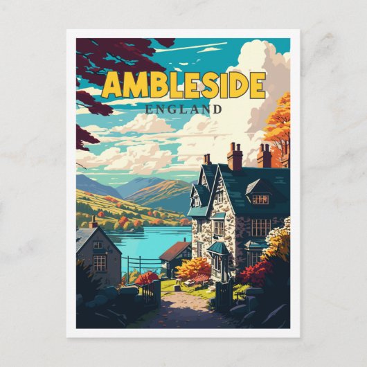 Oldtimer-Illustration in England Postkarte (Vorderseite)