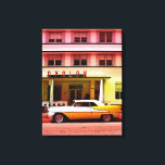 Oldtimer im Art Deco District, Miami, Florida Leinwanddruck<br><div class="desc">#Leinwand mit einem #OldtimerCar vor dem Avalon im Art Deco Distrikt #MiamiBeach. Weitere Artikel mit diesem Design: www.zazzle.com/aura2000/avalon</div>