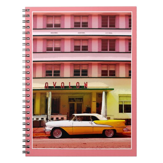 Oldtimer im Art Deco District, Miami, Florida Notizblock (Vorderseite)