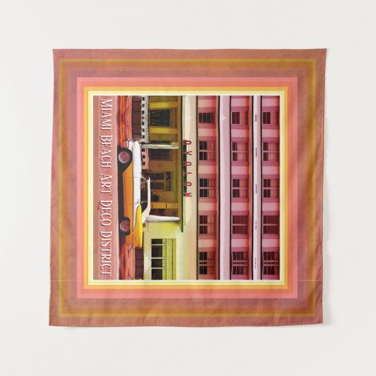 Oldtimer im Art Deco District, Miami, Florida Wandteppich (Vorderseite (Horizontal))