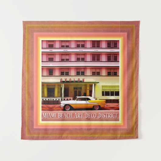 Oldtimer im Art Deco District, Miami, Florida Wandteppich (Vorderseite)