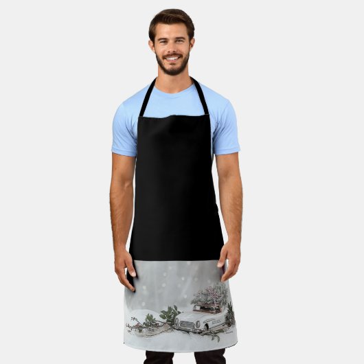 Oldtimer im Schnee Schürze (Getragen)