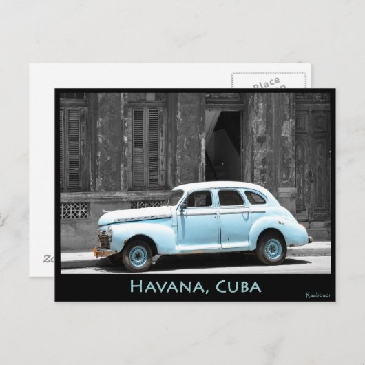 OLDTIMER IN HAVANA POSTKARTE (Vorne/Hinten)