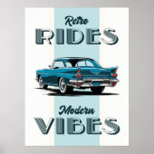 Oldtimer in Retro-Farben. Poster (Vorne)