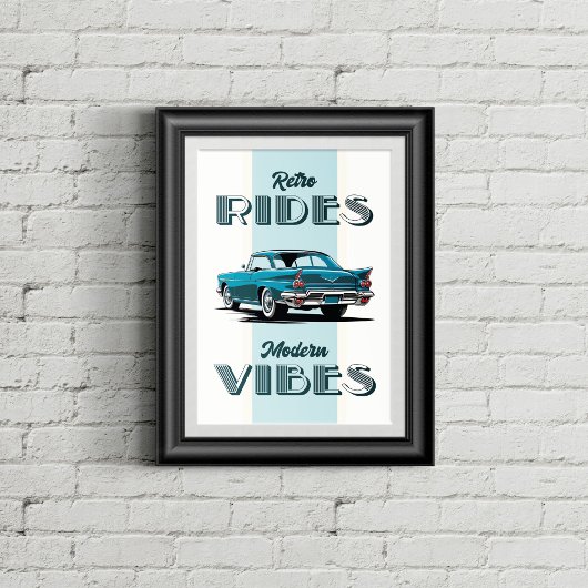 Oldtimer in Retro-Farben. Poster