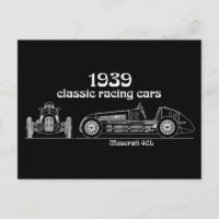 Oldtimer Italien Maserati 4CL Vintage Zeichnung
