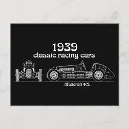 Oldtimer Italien Maserati 4CL Vintage Zeichnung Postkarte