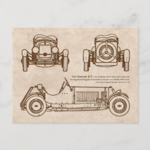 Oldtimer Italien Vintage Maserati 4CS Postkarte