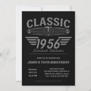 Oldtimer-Liebhaber 1956 Hergestellt 1956 70. Gebur Einladung
