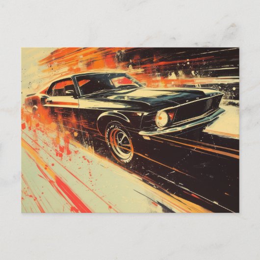 Oldtimer-Malerei Postkarte (Vorderseite)