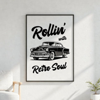 Oldtimer mit Typografie Poster
