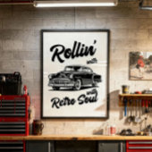 Oldtimer mit Typografie Poster
