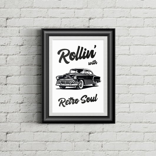 Oldtimer mit Typografie Poster