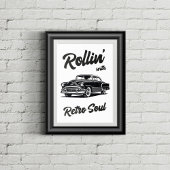 Oldtimer mit Typografie Poster