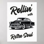 Oldtimer mit Typografie Poster (Vorne)