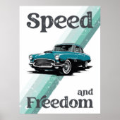 Oldtimer mit Typografie. Poster (Vorne)