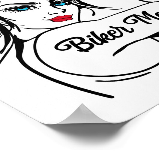 Oldtimer-Motorrad-Mama Ehefrau Oma Poster (Ecke)