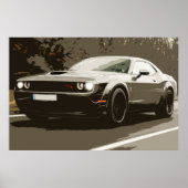 Oldtimer Muskar Dodge Challenger Auto Poster (Vorne)