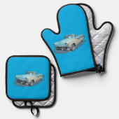 Oldtimer Ofenhandschuh & Topflappen-Set (Vorderseite/Rückseite)