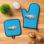 Oldtimer Ofenhandschuh & Topflappen-Set (Oben Unten)