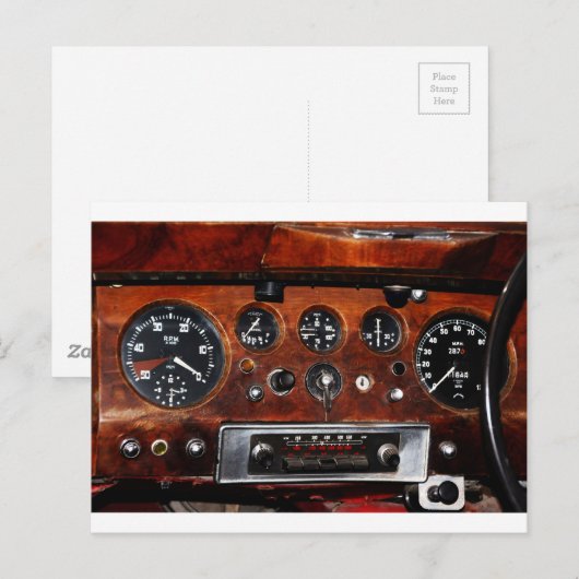 Oldtimer-Radio und -Instrumente Postkarte (Vorne/Hinten)