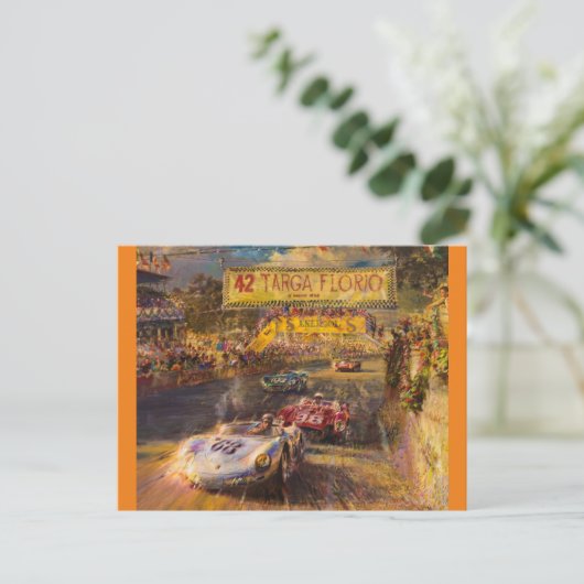 Oldtimer-Rennen Postkarte (Stehend Vorderseite)