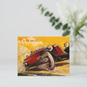 Oldtimer-Rennplakat Postkarte (Stehend Vorderseite)