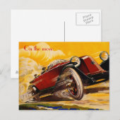 Oldtimer-Rennplakat Postkarte (Vorne/Hinten)