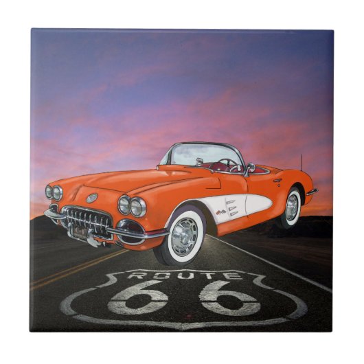 Oldtimer - Route 66 - SRF Fliese (Vorderseite)
