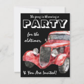 Oldtimer-Ruhestands-Party klassisches Hotrod Auto Einladung (Vorderseite)