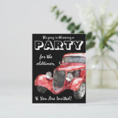 Oldtimer-Ruhestands-Party klassisches Hotrod Auto Einladung (Stehend Vorderseite)
