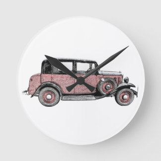 Oldtimer Runde Wanduhr