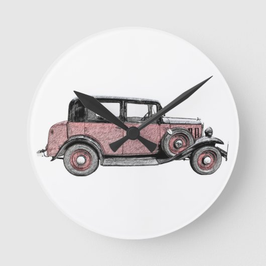 Oldtimer Runde Wanduhr (Vorderseite)