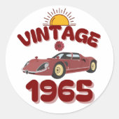 Oldtimer Runder Aufkleber (Vorderseite)