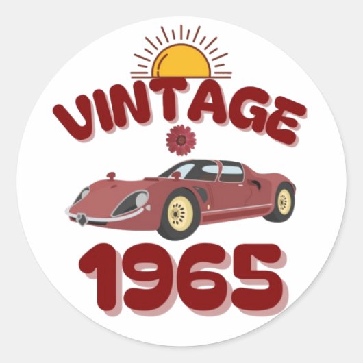 Oldtimer Runder Aufkleber (Vorderseite)