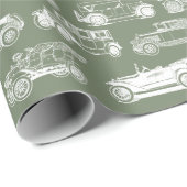 Oldtimer Sage White Vintage Car Muster Geschenkpapier (Rolleneckpunkt)