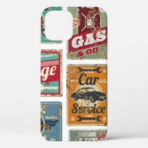 Oldtimer-Service und Tankstelle vintage Metall Case-Mate iPhone Hülle
