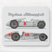 Oldtimer Silver Arrow Deutschland 1939 Auto-Gewerk Mousepad (Vorne)