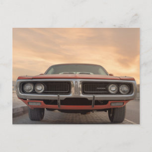 Oldtimer-Sonnenuntergangsansicht Feiertagspostkarte